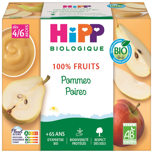 [4062300011311] HIPP Apple Pear Puree from 4 months 4x100g