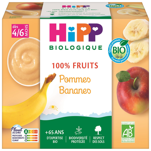 [4062300028357] HIPP My First Fruits Apple Banana Puree 4x100g