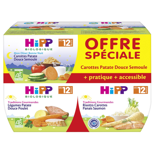 [4062300028692] HIPP BIOLOGIQUE Baby Meals from 12 months, assortment 220 g
