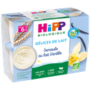 HIPP BIOLOGIQUE Milk Delights Organic Whole Milk Semolina, 4 pots of 100 g