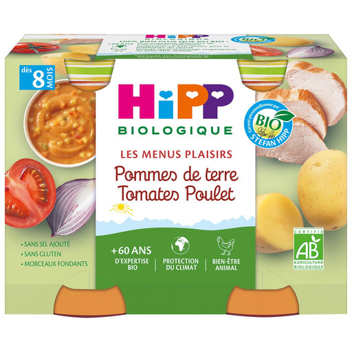 [4062300056169] HIPP BIOLOGIQUE Baby meal potatoes tomatoes chicken 2x190g