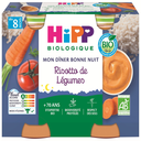 HIPP BIOLOGIQUE Mon Dîner Bonne Nuit Organic Vegetable Risotto, 2 x 190 g jars