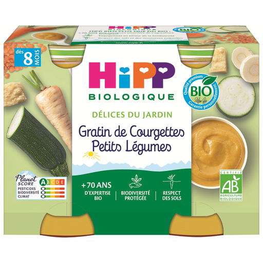[4062300056497] HIPP Délices du Jardin Zucchini and Vegetable Gratin 2 pots of 190 g