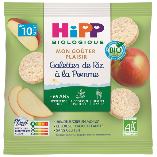 [4062300266971] HIPP BIOLOGIQUE Bolachas para Bebé Galetes de arroz e maçã Bio 30 g