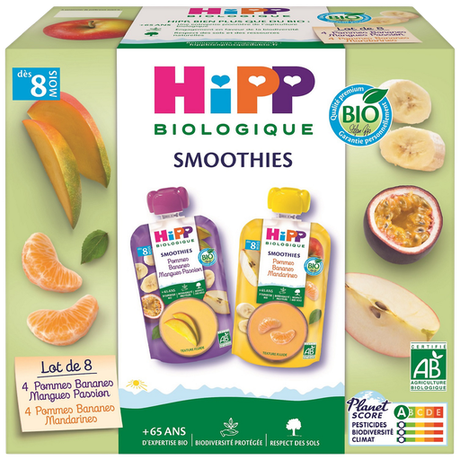 [4062300351523] HIPP Biológico Smoothies Sortido de frutas para beber 8x90g