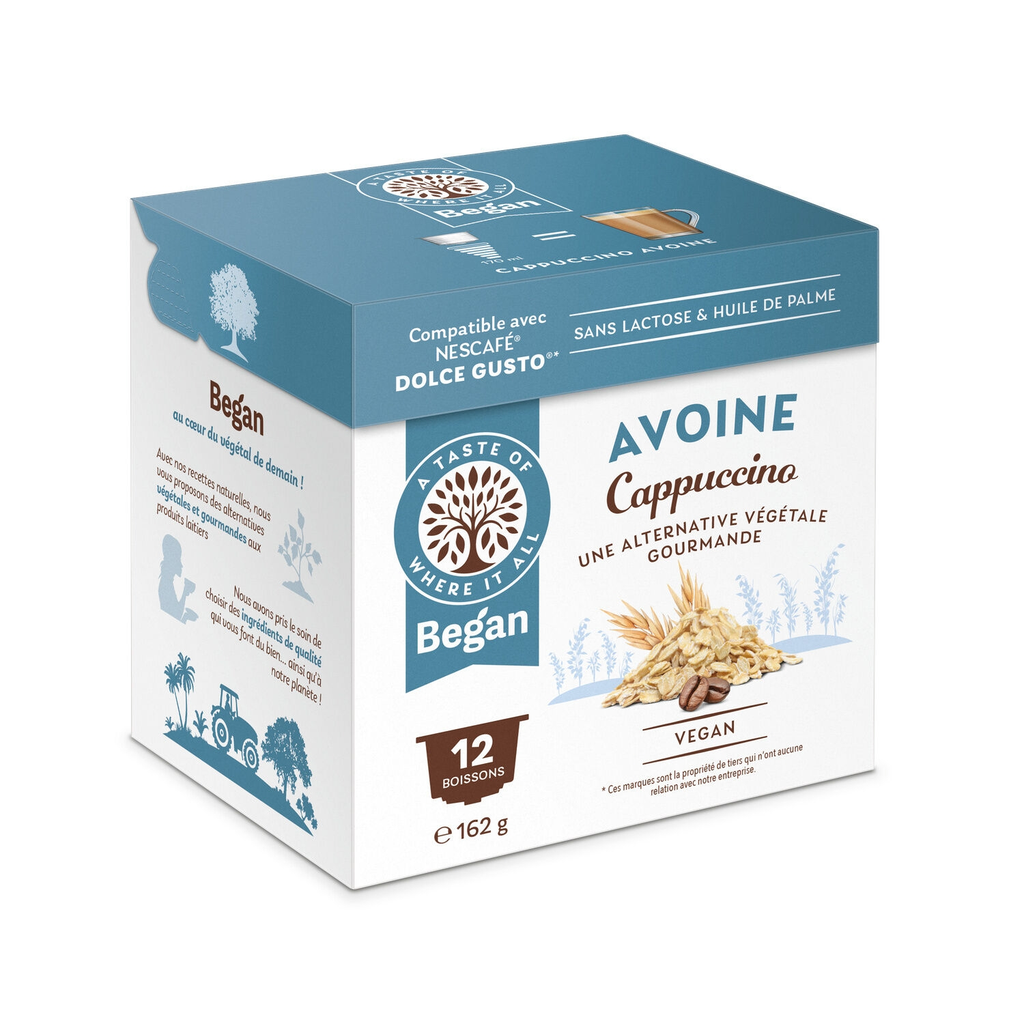BEGAN Drink capsules compatible with Nescafé Dolce Gusto oat cappuccino 162 g