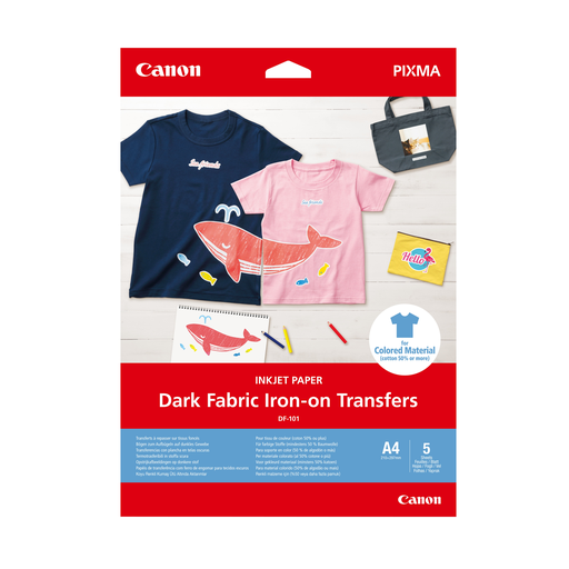 [4549292153651] CANON Iron-On Transfer Paper For Dark Fabrics Df-101, A4, 5 Sheets