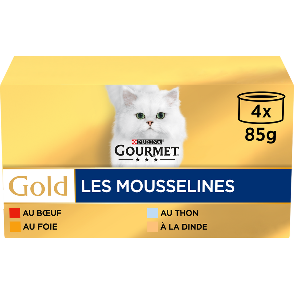 Gourmet Pâtée Pour Chats Gold Les Mousselines : 4 Boîtes De 85 G