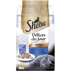 Sheba Pâtée Pour Chat Adulte En Sauce Thon Cabillaud Délices Du Jour 6X50G