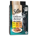 SHEBA Repas délices du jour pâtée en sauce poulet dinde canard 6 x 50 g