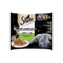 SHEBA Pâtée Délicatesses Adult Cat Land and Sea Selection Jelly 4 x 85 g