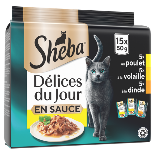 [4770608257729] SHEBA Délices du Jour Cat Wet Food Chicken, Poultry and Turkey 15x50g