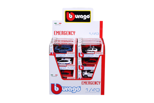[4893993300747] BBURAGO Emergency intervention vehicle assorted model 1/43