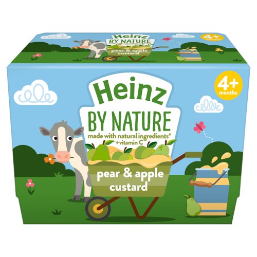 Heinz 4 Pear And Apple Custard 4X100G