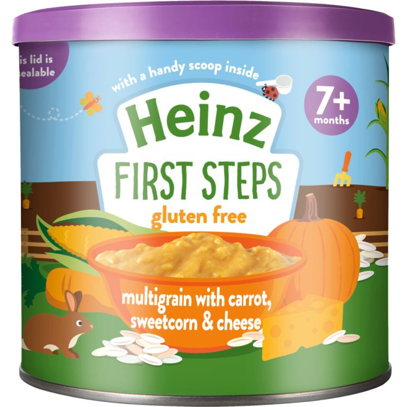 Heinz 7 Months First Steps Multigrain With Carrot Sweetcorn Cheese 200G