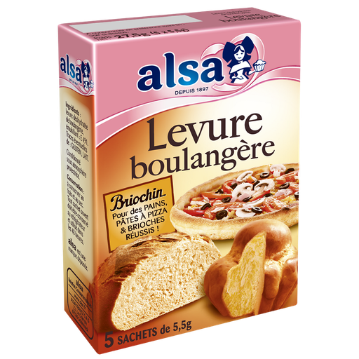 [3011360004420] ALSA Briochin baker's yeast for bread, pizza and brioche 5 sachets of 27.5 g