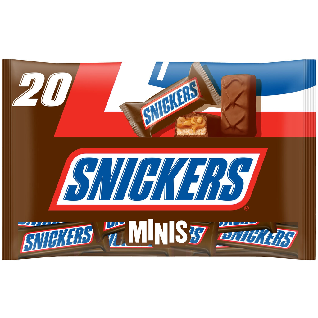 SNICKERS Mini barras de chocolate com amendoins e caramelo 403 g