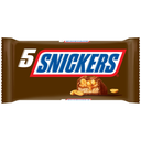 SNICKERS Barritas de chocolate con cacahuetes tostados y caramelo 5x50g