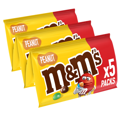 [5000159477598] M&M'S Bombons de chocolate com amendoim 5 saquetas 225g