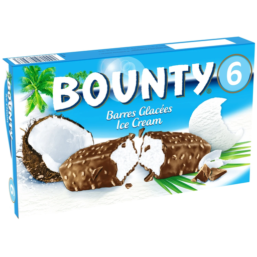 [5000159483063] BOUNTY Helado de coco y chocolate con leche 6 barritas 235 g