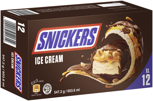[5000159541312] SNICKERS Barras geladas amendoim caramelo 12 x 50,3 ml