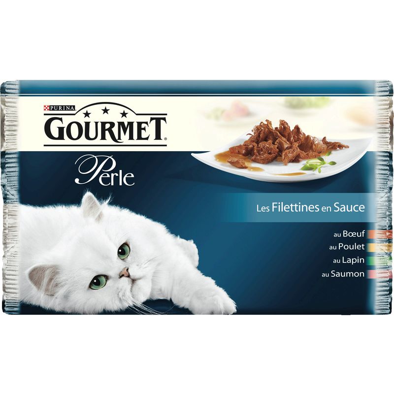 Gourmet Pâtée Pour Chat Perle Filettines En Sauce : Les 4 Sachets De 85 G