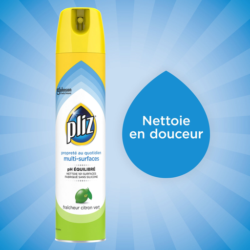 [5000204011142] PLIZ Nettoyant Ménager Multi-Surfaces Parfum Fraîcheur Citron Vert 250 ml