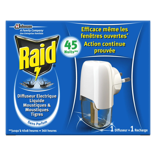 [5000204026085] RAID Electric Mosquito and Tiger Mosquito Diffuser 45 nights 27 ml