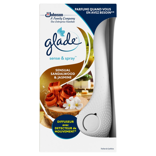 [5000204075205] GLADE Sense & Spray Diffuseur à détecteur de mouvement bois de santal et jasmin 18 ml
