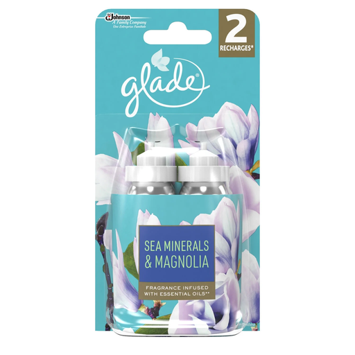 [5000204083712] GLADE Désodorisant recharge parfum sea minerals & magnolia 2x18 ml