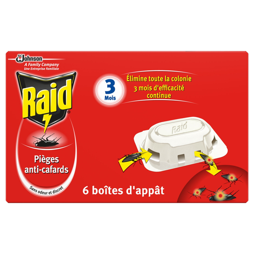 [5000204092684] RAID Anti-Baratas Sem Odor e Discreto, caixa de 6 armadilhas