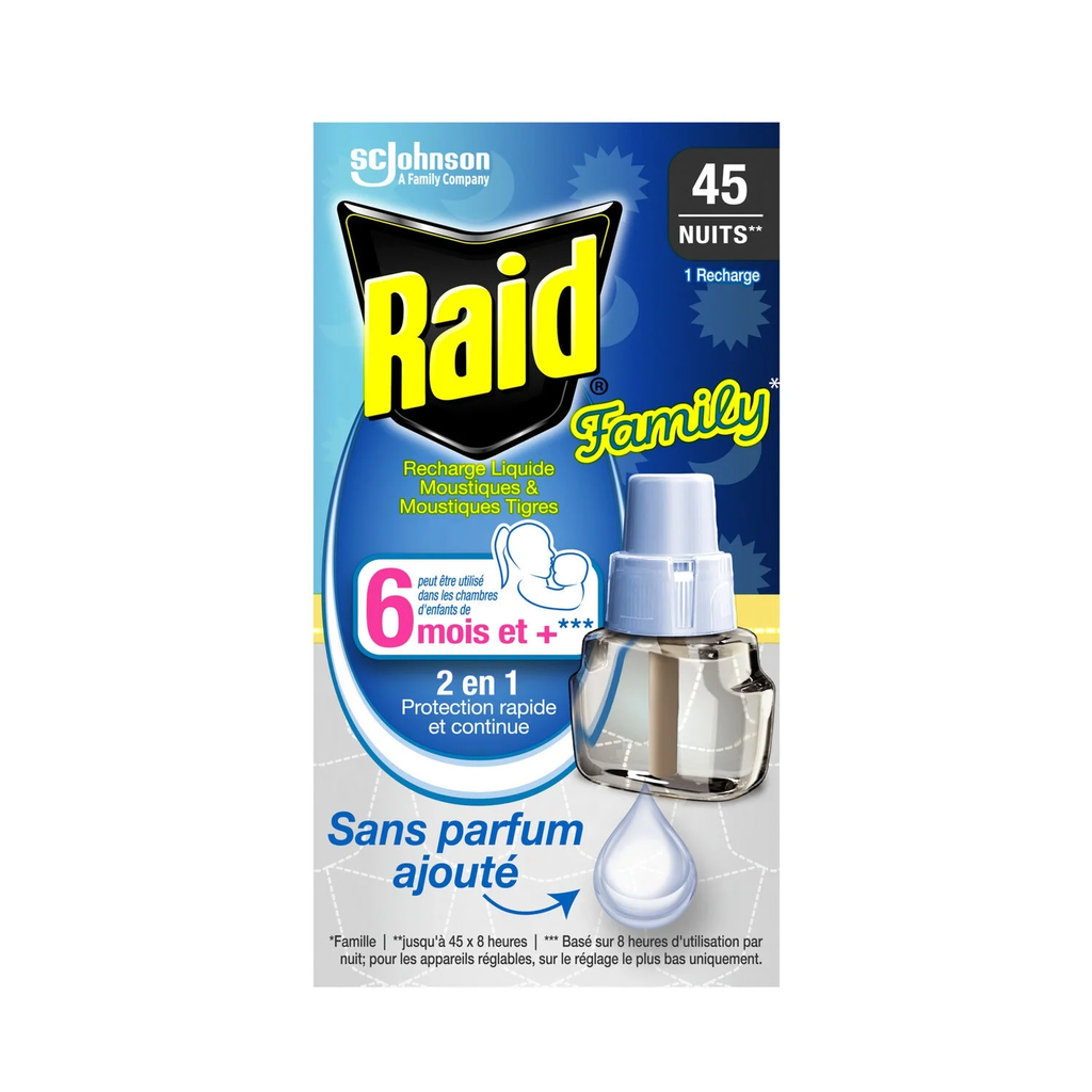 RAID Family electric mosquito and tiger mosquito repellent refill 1 refill