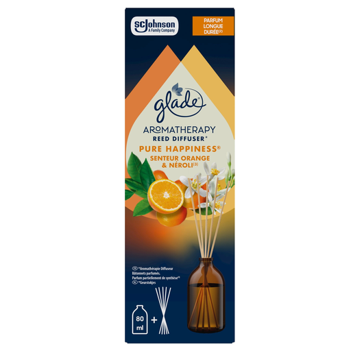 [5000204227253] GLADE Désodorisant Bâtonnets Orange et Néroli Pure Happiness 80 ml