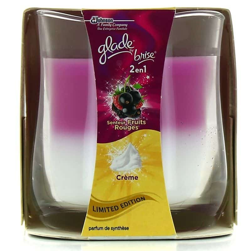 [5000204724912] GLADE Bougie 2N1 Fruit Rouge & Crème