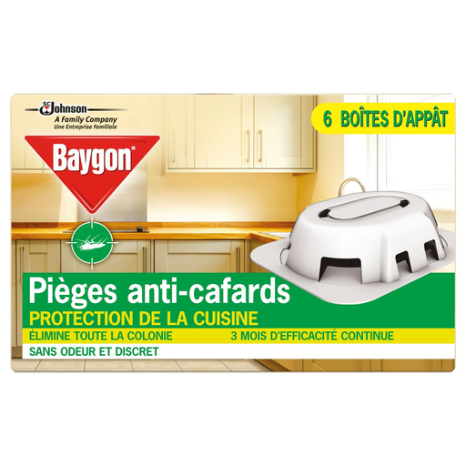 [5000204875812] BAYGON Cockroach Killer Kitchen Protection Odorless and Discreet 6 Traps