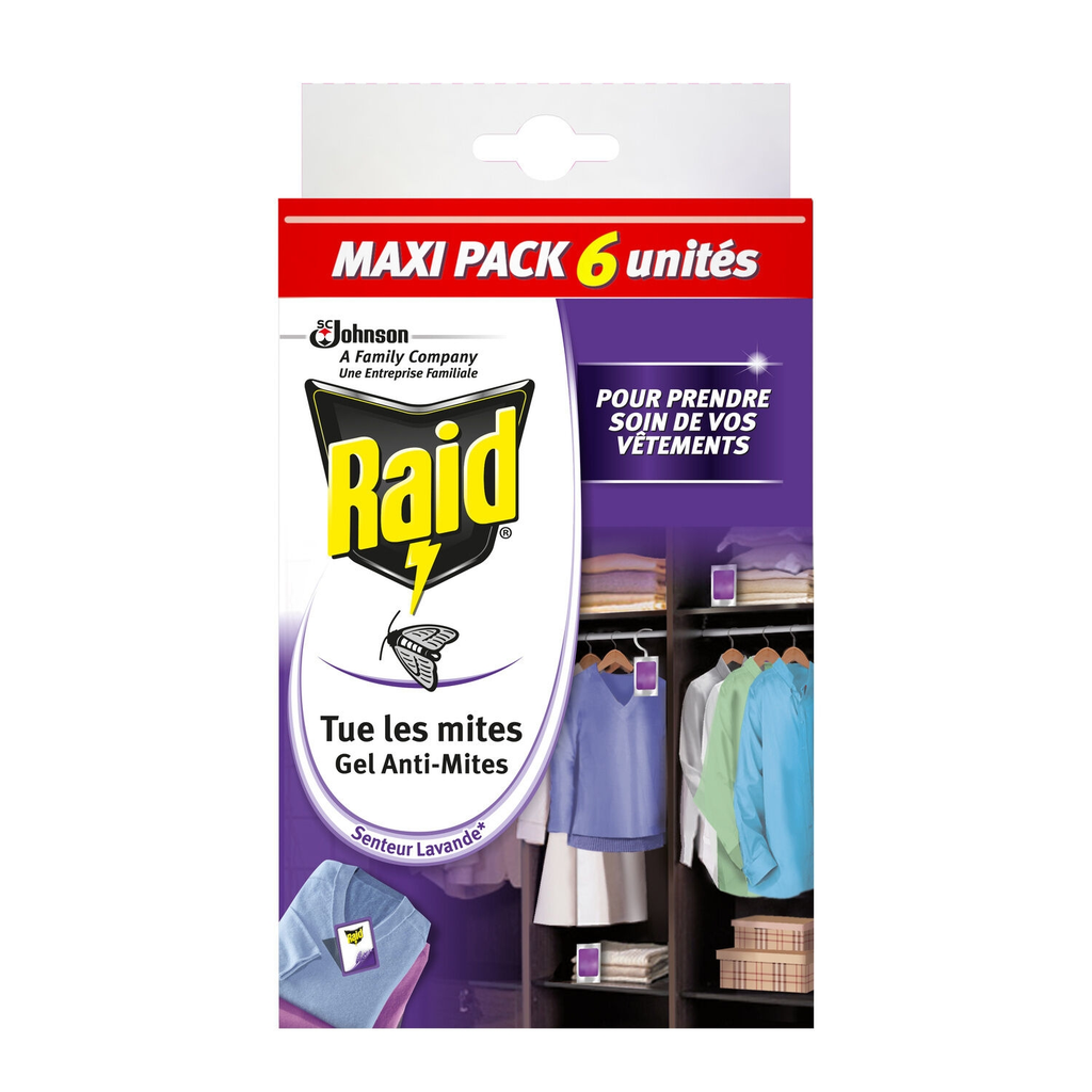 RAID Anti-moth gel lavender scent 6 sticks of 3 g