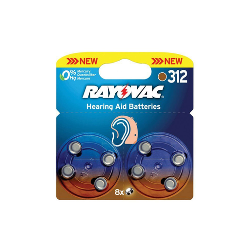 [5000252003793] RAYOVAC Zinc-air Button Cells 312/PR41 1.4 V Hearing Aid, 8-pack