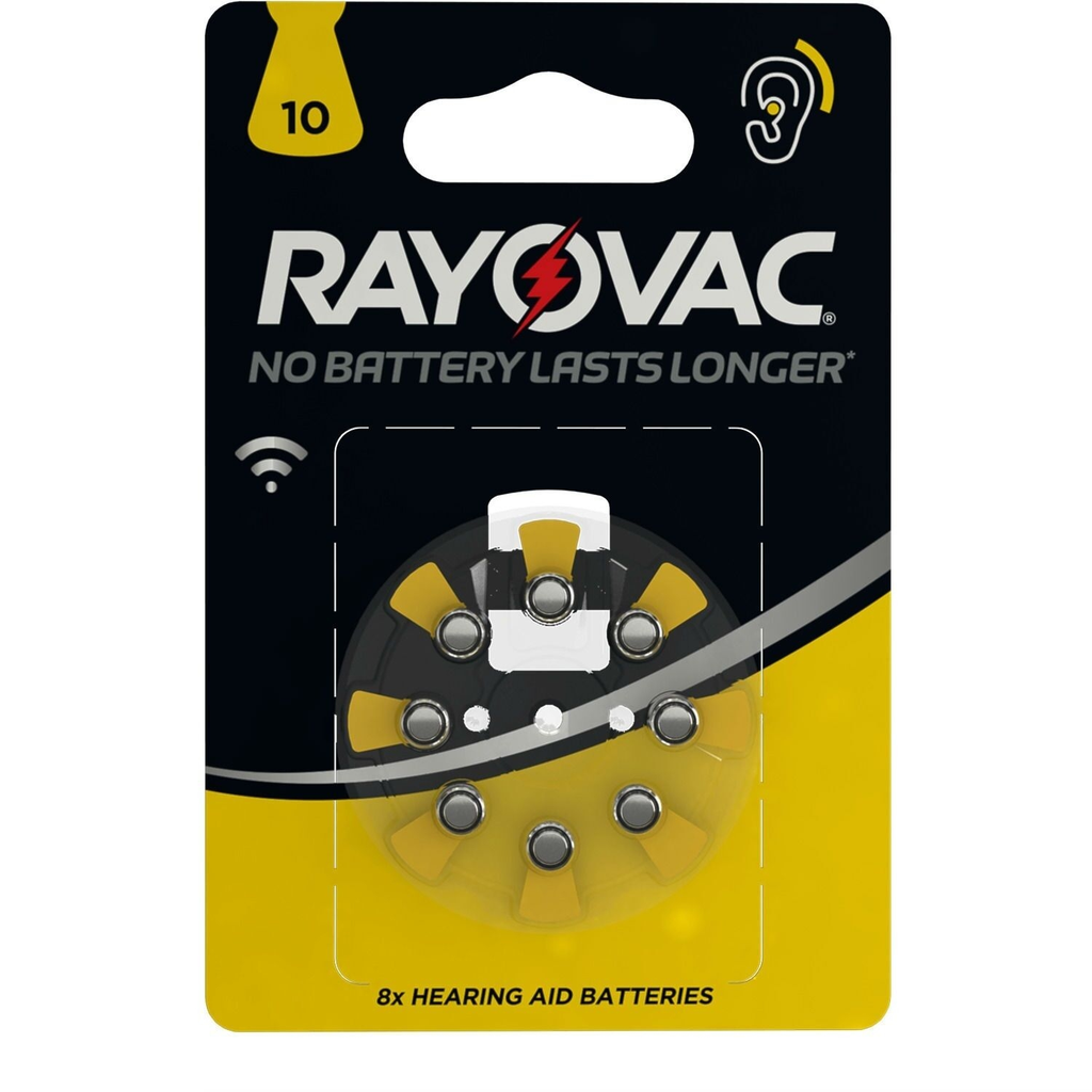 RAYOVAC Zinc-Air Battery 10 PR70, pack of 8