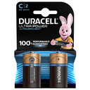 DURACELL Ultra Power Alkaline LR14 Baby C Batteries, pack of 2