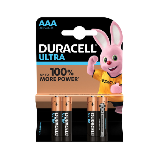 [5000394008786] DURACELL Pilas Alcalinas LR3/AAA 1,5V Ultra Power, paquete de 4