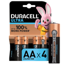 DURACELL Alkaline Batteries LR6/AA 1.5V Ultra Power pack of 4