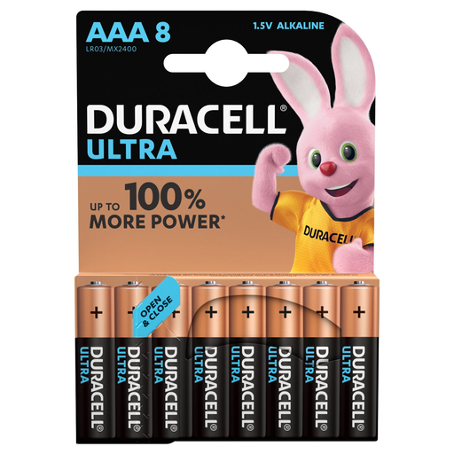 [5000394012943] DURACELL Piles Alcaline Ultra Power AAA 1,5V (LR03) - Lot de 8