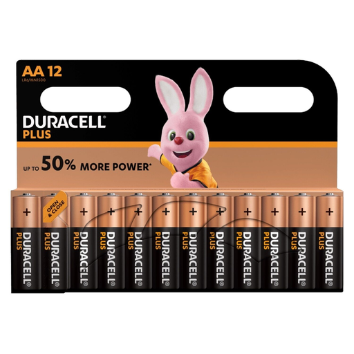 [5000394017825] DURACELL Alkaline Batteries LR6/AA 1.5V Plus Power, pack of 12