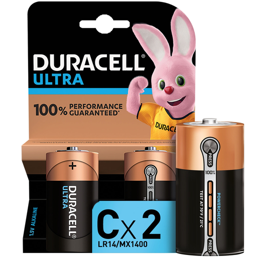 [5000394017948] DURACELL Piles Alcaline LR14-C 1,5V Ultra Power x2