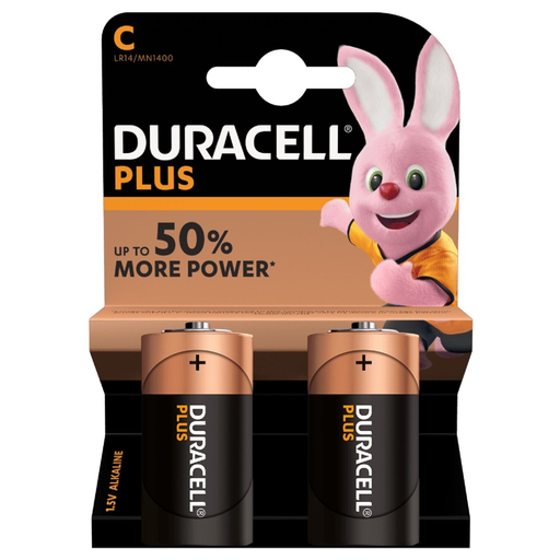 [5000394019089] DURACELL Piles Alcalines LR14/C 1,5V Plus Power Lot de 2