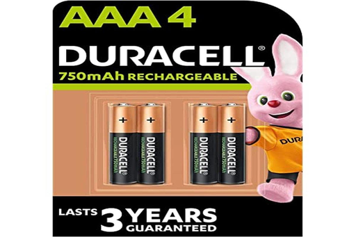 [5000394045019] DURACELL Pack of 4 rechargeable batteries AAA 1.2V 750 mAh (R03)