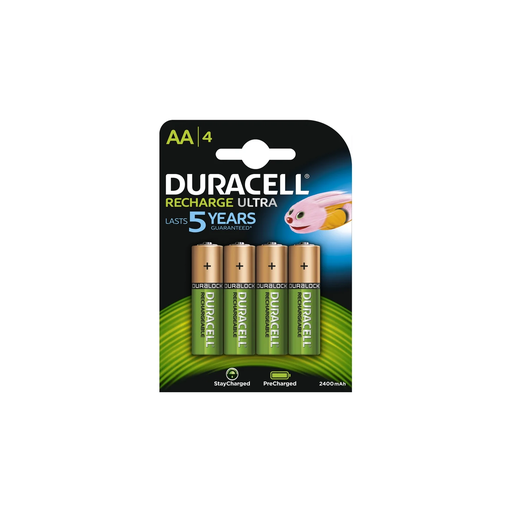 [5000394057043] DURACELL Rechargeable AA Batteries 2500 mAh NiMH (4 Pack)
