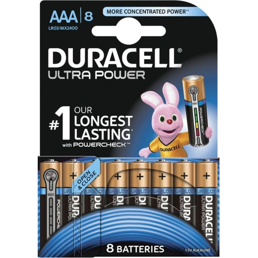 [5000394100688] DURACELL Pile Alcaline Ultra Power LR03 8 unités