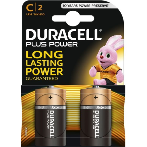 [5000394105379] DURACELL LR14 Plus Power Alkaline Batteries - Pack of 2