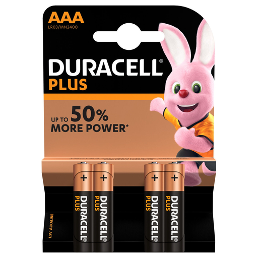 [5000394115743] DURACELL Piles Alcalines LR3/AAA 1,5V Plus Power, le lot de 4 piles
